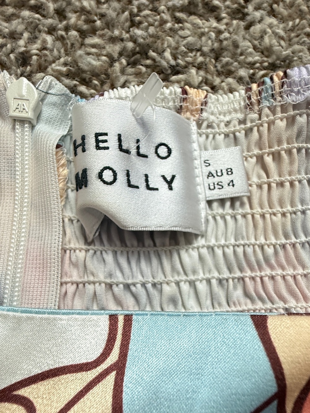 Hello Molly Pastel Orange & Blue Halter Mini Dress with Front Cutout - Picture 5 of 7